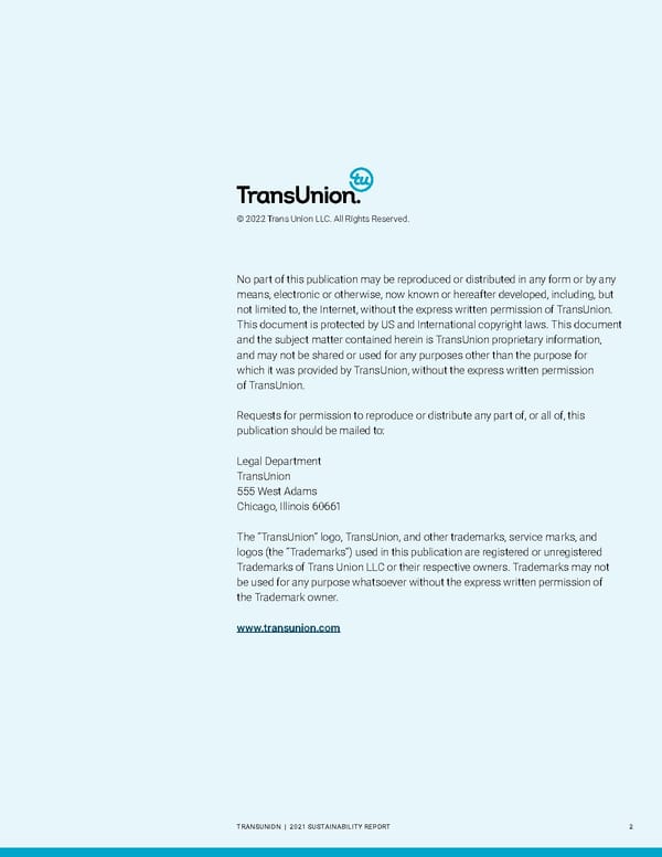 Sustainability Report | TransUnion Flipbook - Page 2