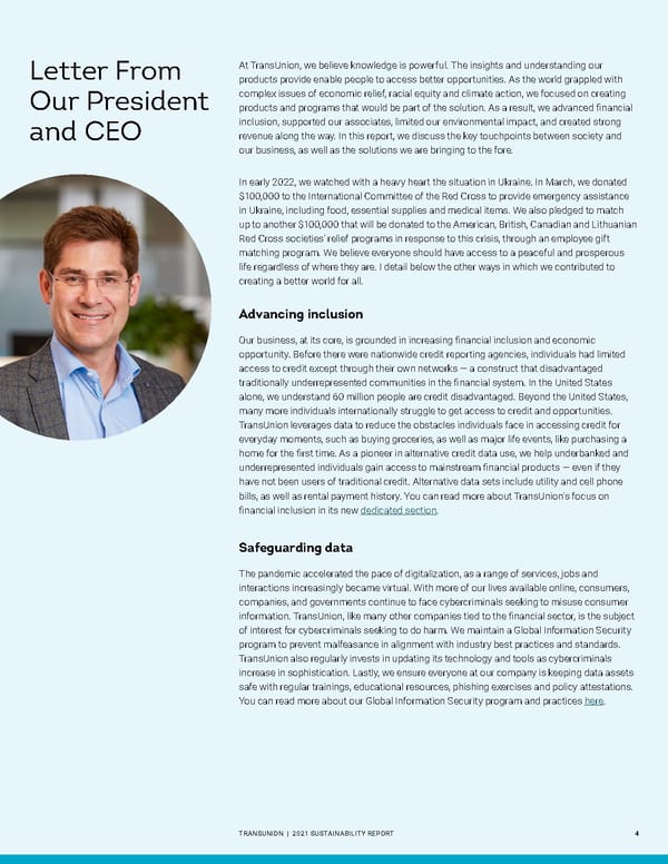 Sustainability Report | TransUnion Flipbook - Page 4