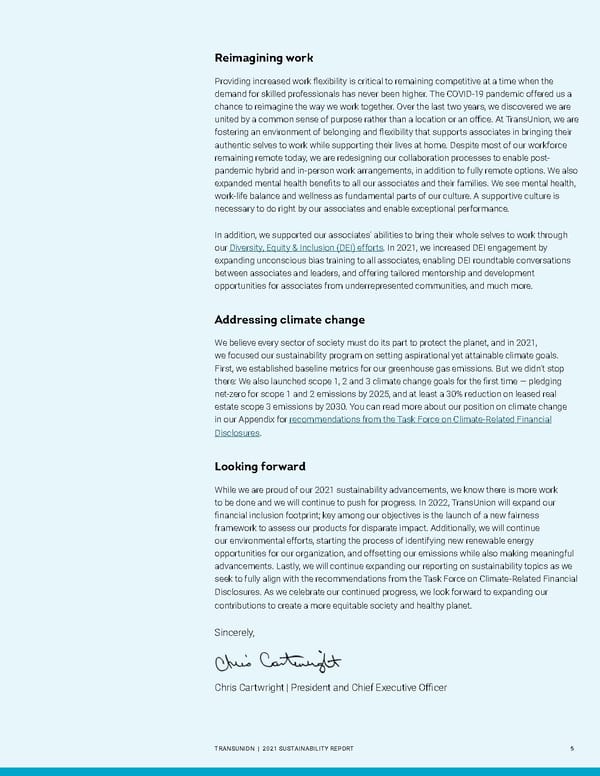 Sustainability Report | TransUnion Flipbook - Page 5