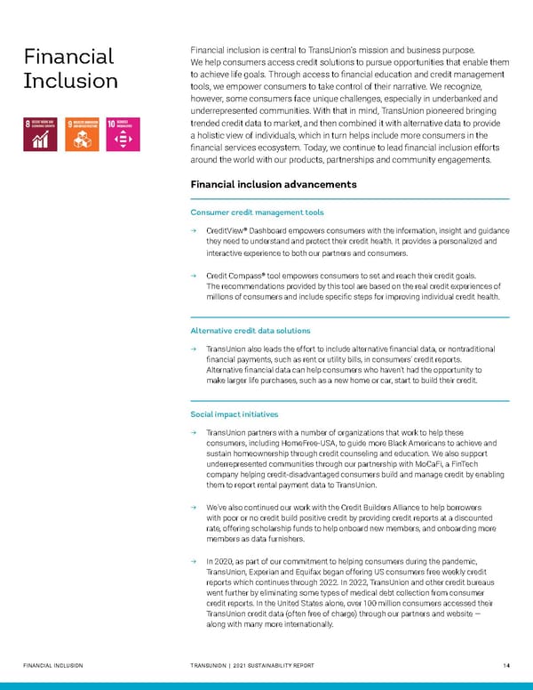Sustainability Report | TransUnion Flipbook - Page 14