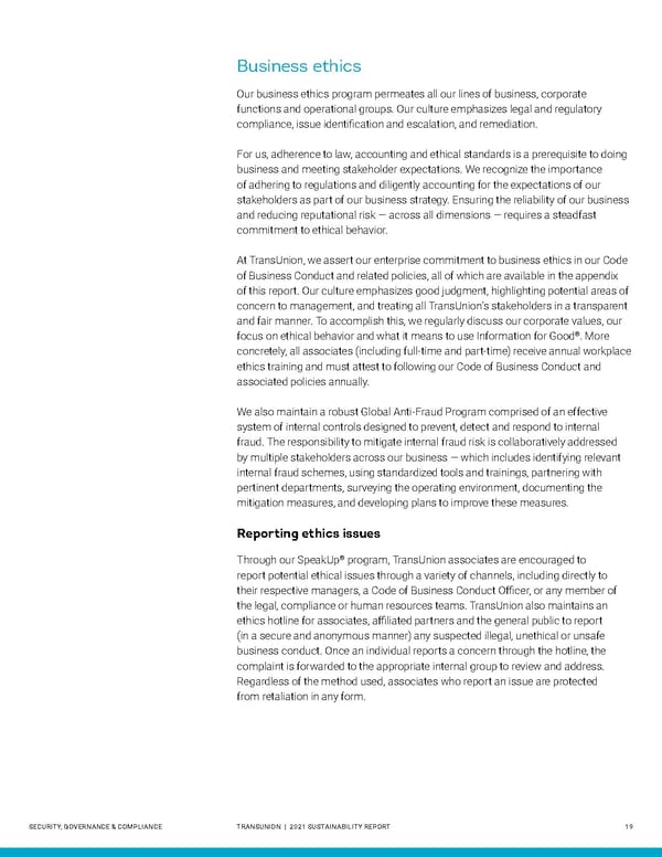 Sustainability Report | TransUnion Flipbook - Page 19