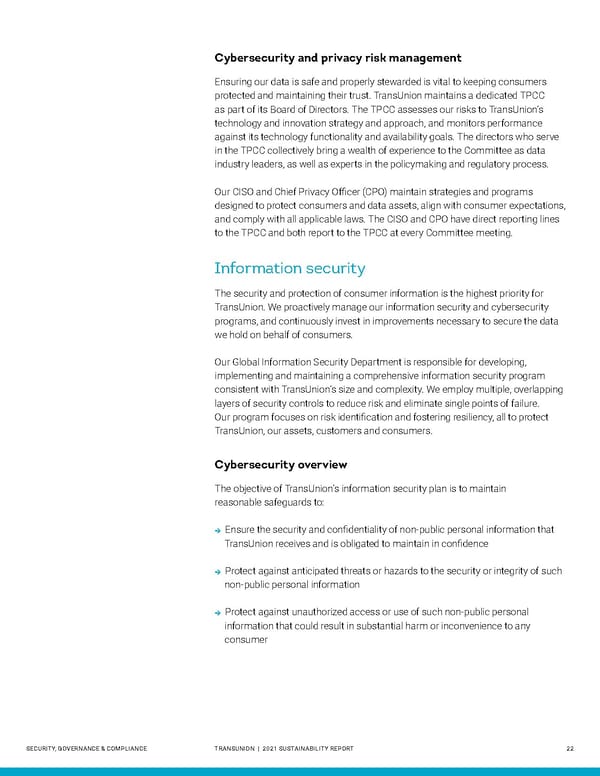 Sustainability Report | TransUnion Flipbook - Page 22