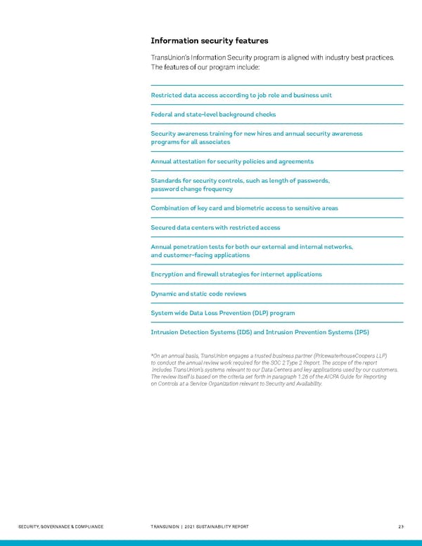 Sustainability Report | TransUnion Flipbook - Page 23