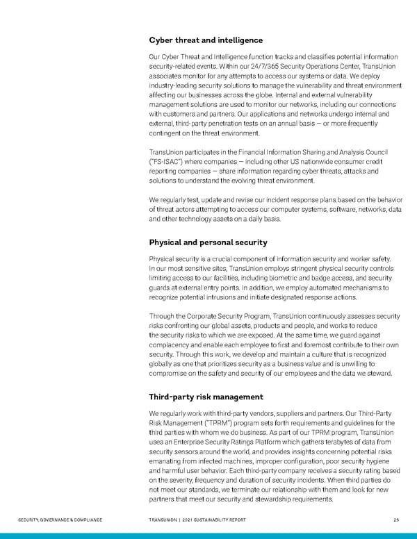 Sustainability Report | TransUnion Flipbook - Page 25