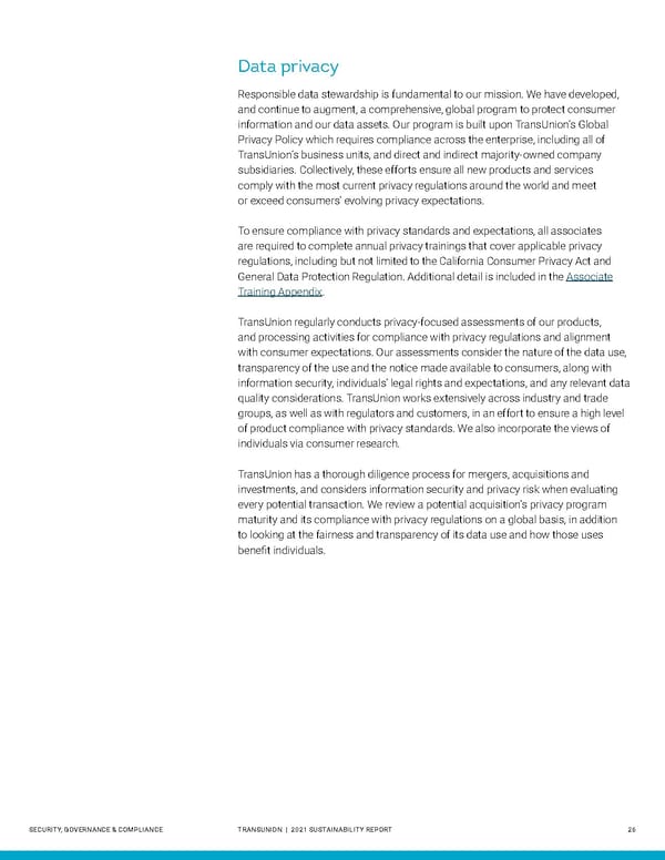 Sustainability Report | TransUnion Flipbook - Page 26