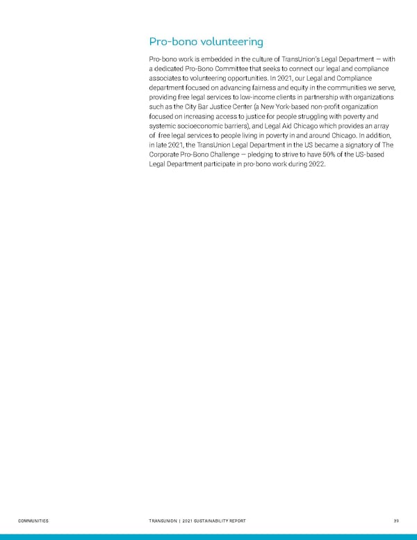 Sustainability Report | TransUnion Flipbook - Page 39